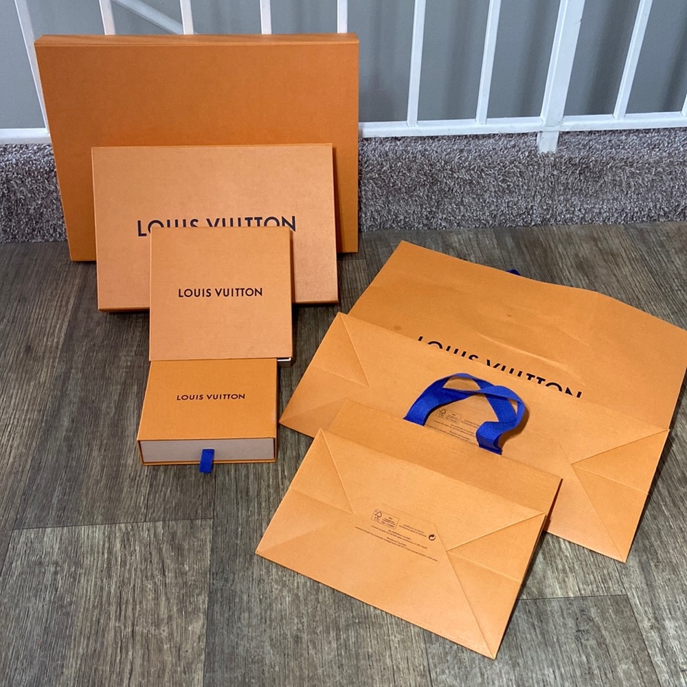4 empty Louis Vuitton boxes in excellent condition + 2 shopping bags